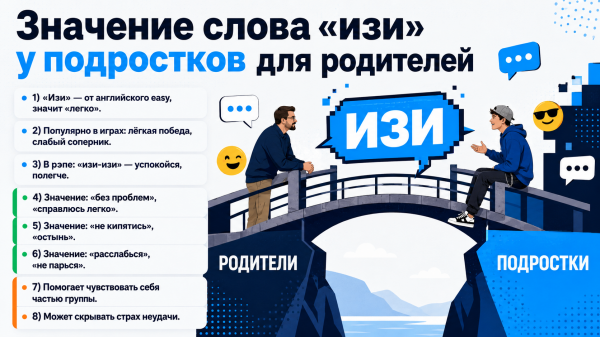 Что значит «изи» у подростков: откуда взялось слово и как его понимать родителям Что значит «изи» у подростков: откуда взялось слово и как его понимать родителям